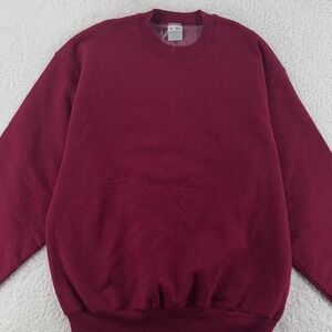 vintage 90s BLANK BURGUNDY FRUIT OF THE LOOM CREWNECK SWEATSHIRT LARGE
